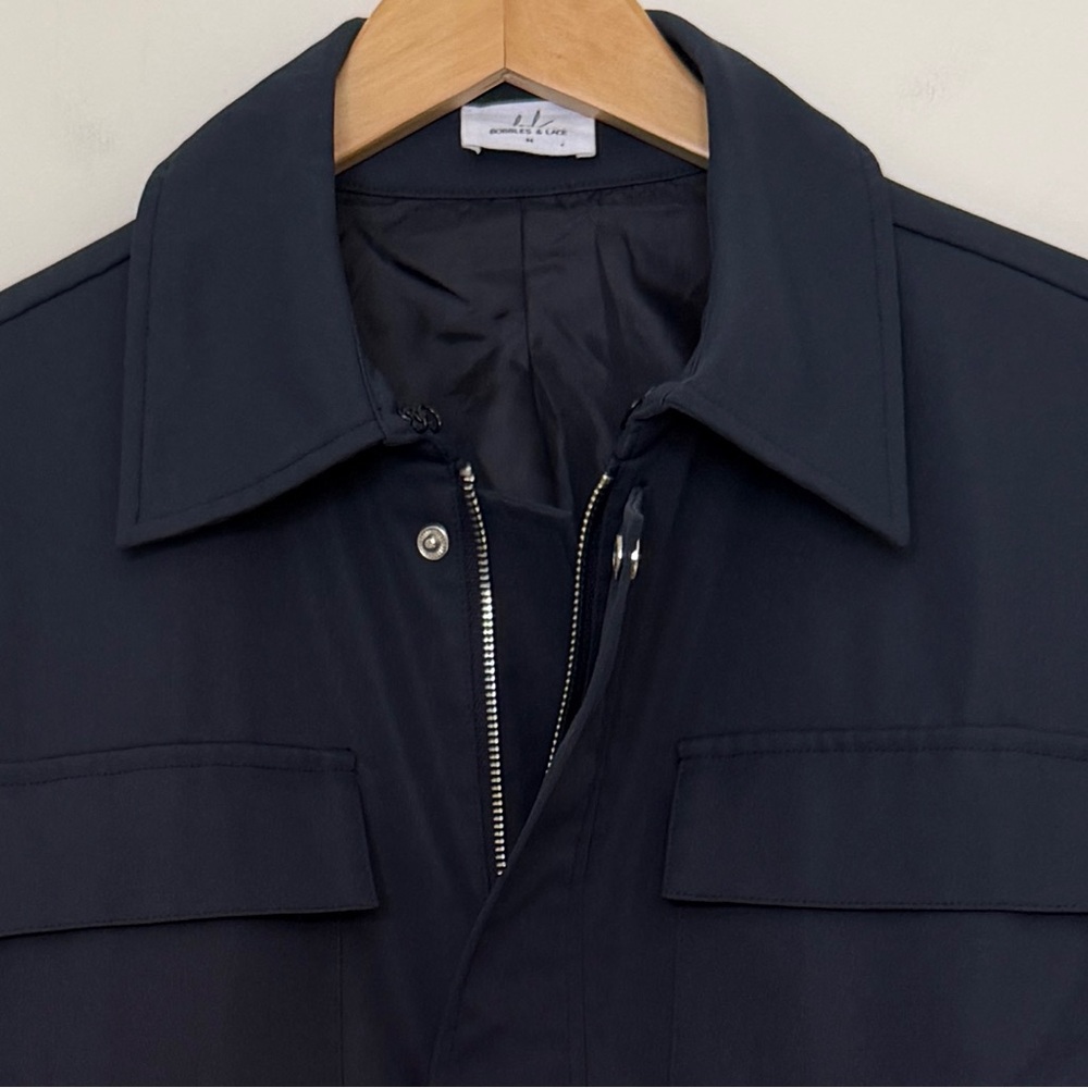 Bobbles & Lace Navy Belted Jacket - Picture 6 of 7